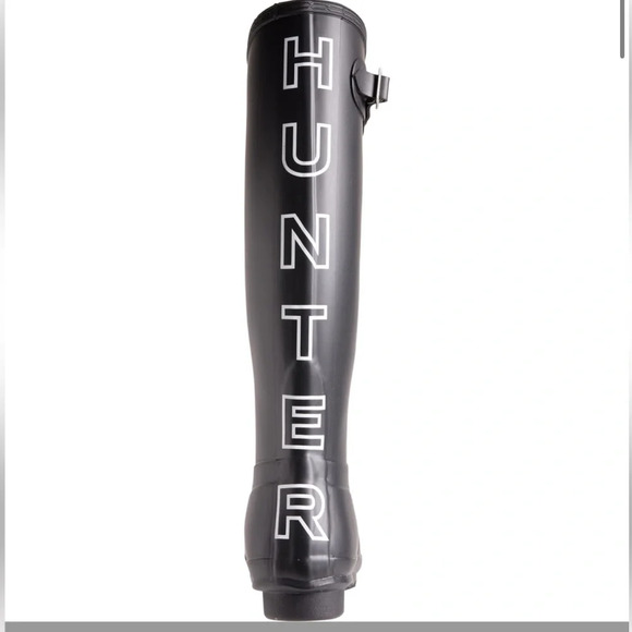 HUNTER original backstrap black tall boots block letter - Picture 2 of 9